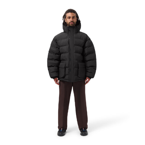 MAIUM Gevoerde Regenjas Unisex Short Puffer Black