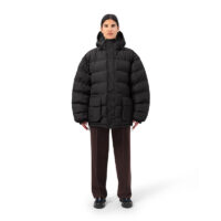 MAIUM Gevoerde Regenjas Unisex Short Puffer Black